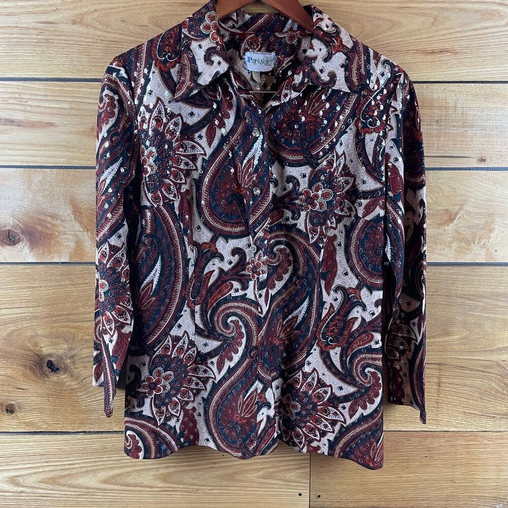 Groovy Vintage 60s 70s Blouse Parkshire Clothing Paisley